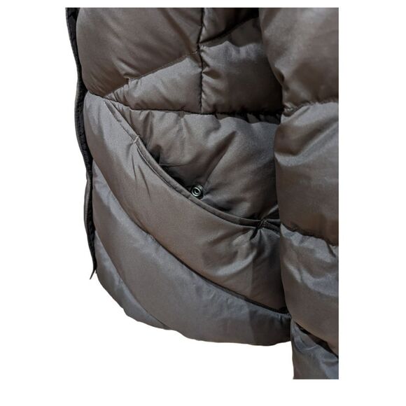 J.Crew Women's Dark Brown Full Zip Puffer Hooded Jacket Fleece Lining Size S - Picture 5 of 13